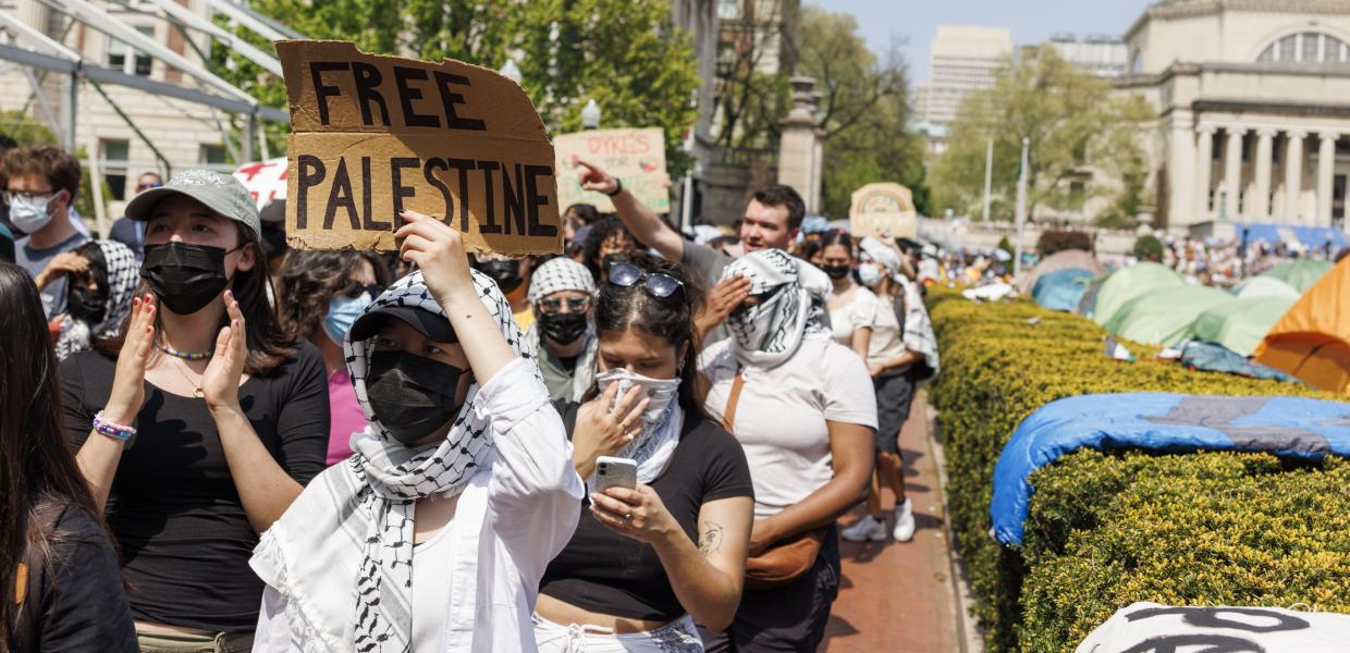 Διαμαρτυρία υπέρ της Παλαιστίνης στο Κολούμπια
