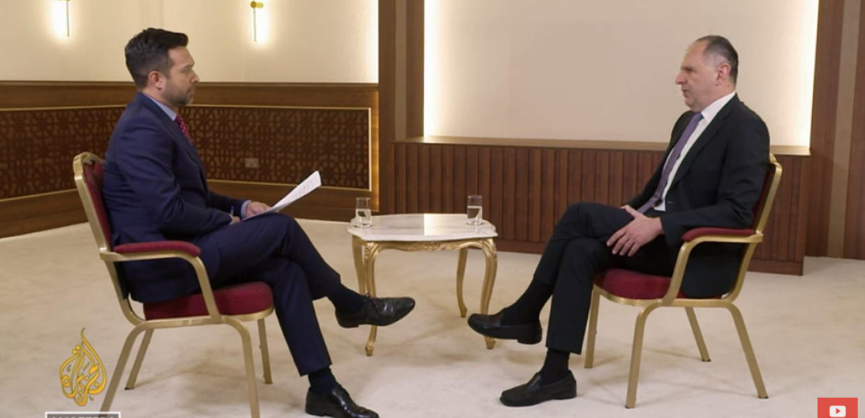 O υπουργός Εξωτερικών Γιώργος Γεραπετρίτης σε συνέντευξή στο Al Jazeera