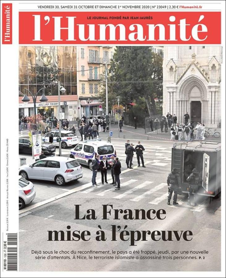 ΓΑΛΛΙΑ ΠΡΩΤΟΣΕΛΙΔΟ 30102020 humanite