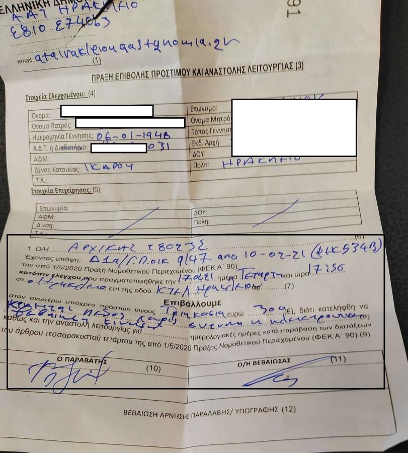 πρόστιμο Ηράκλειο