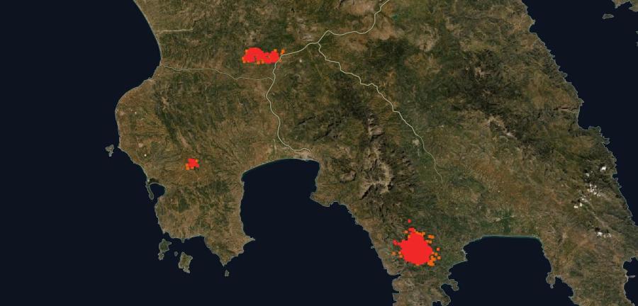 Ηλεία Μεσσηνία Μάνη χάρτης NASA