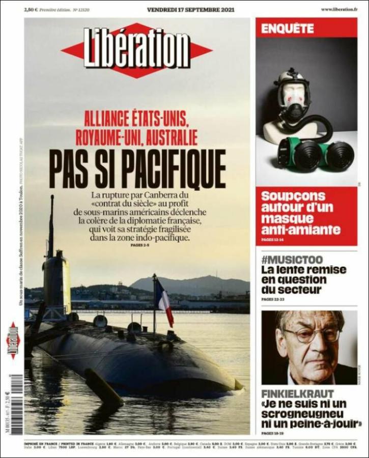 Πρωτοσέλιδο 17092021 Liberation AUKUS 