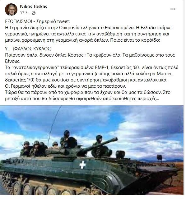 Ανάρτηση από τον Νίκο Τόσκα