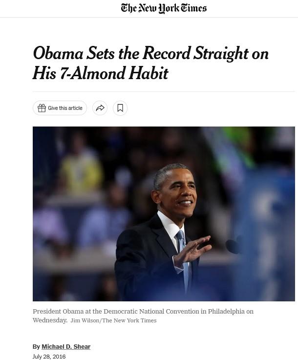 Δημοσίευση των New York Times για Ομπάμα
