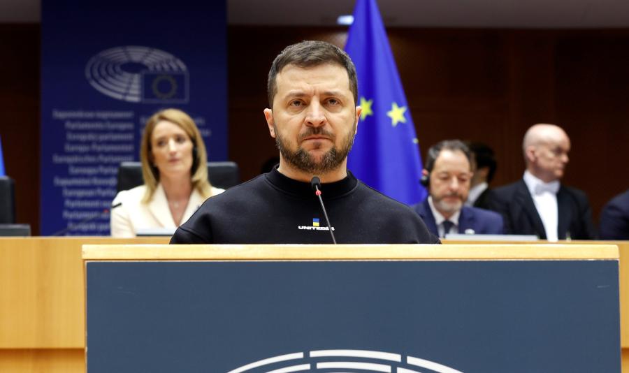 Ο Βολοντίμιρ Ζελένσκι στο ευρωκοινοβούλιο