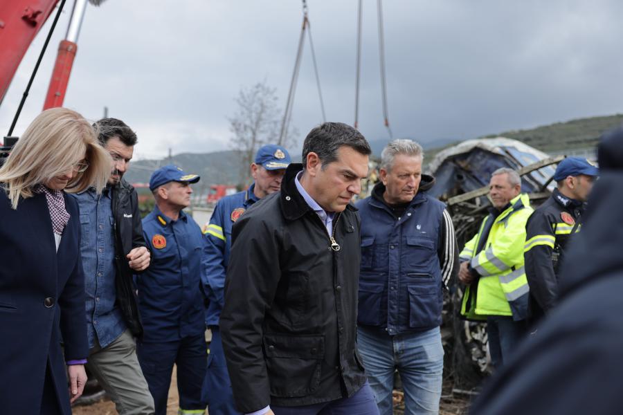 Ο Αλέξης Τσίπρας στα Τέμπη