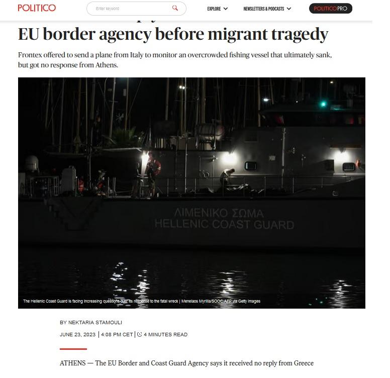 Δημοσίευμα του Politico