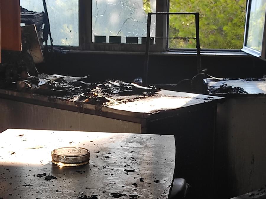 Εργατικό Κέντρο Ηρακλείου φωτιά