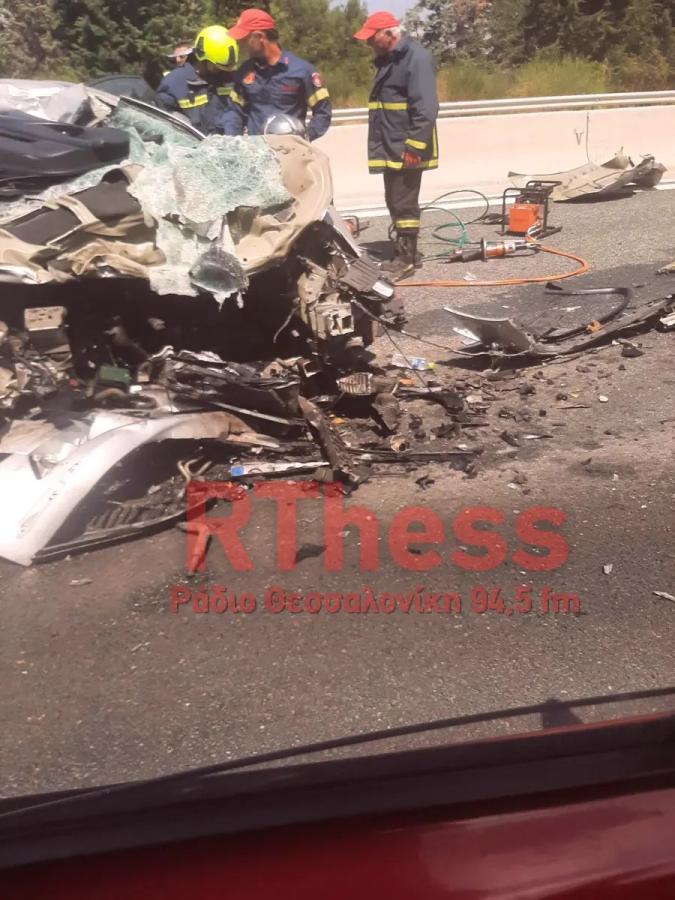 το αυτοκίνητο κατεστραμμένο μετά το τροχαίο