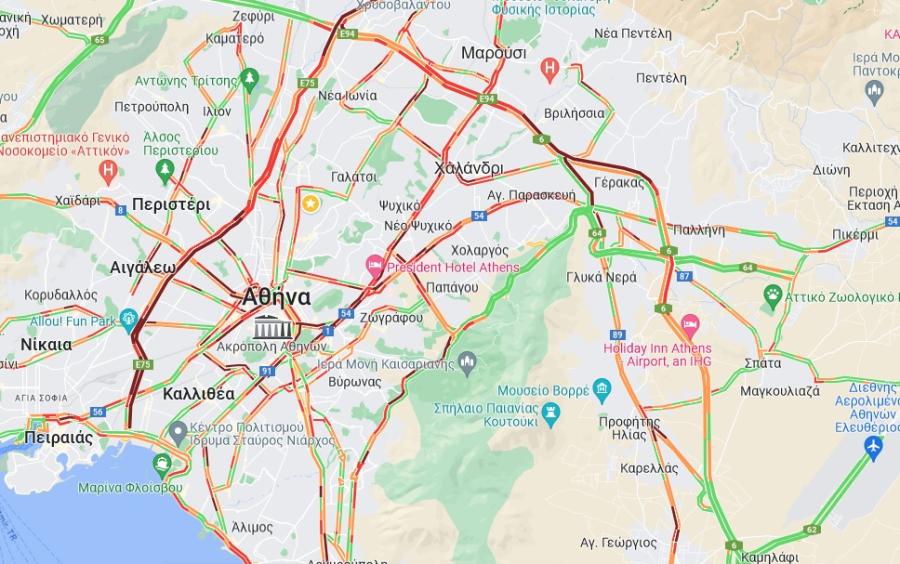 Χάρτης με την Αττική