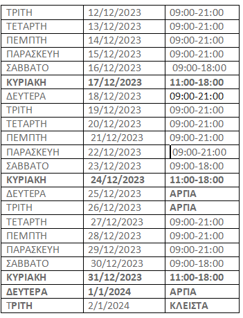 ωραριο