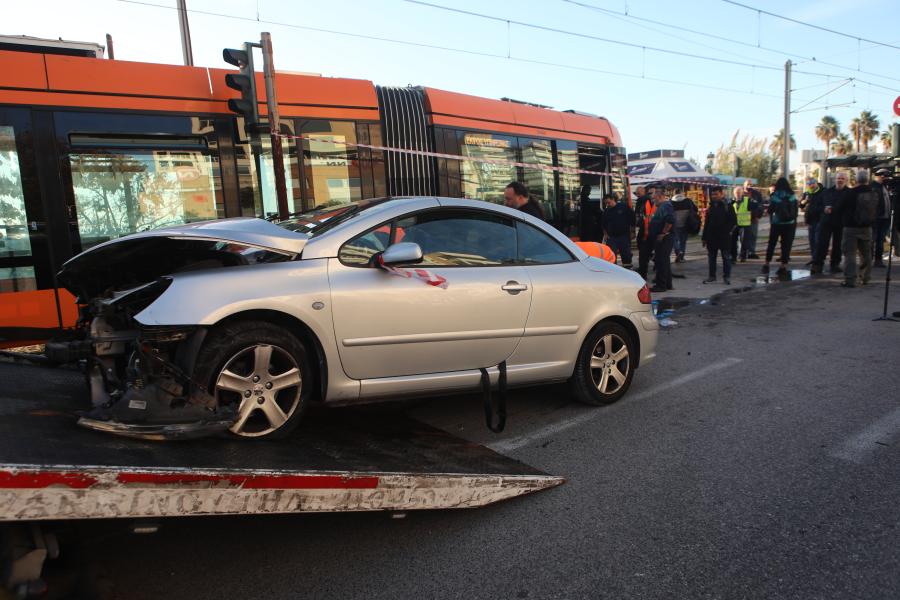 Το αυτοκίνητο που συγκρούστηκε με το Τραμ