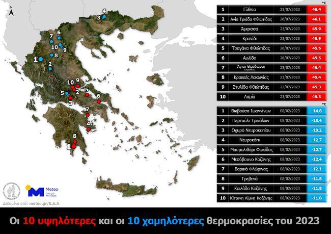 ΧΑΡΤΗΣ ΘΕΡΜΟΚΡΑΣΙΕΣ 2023