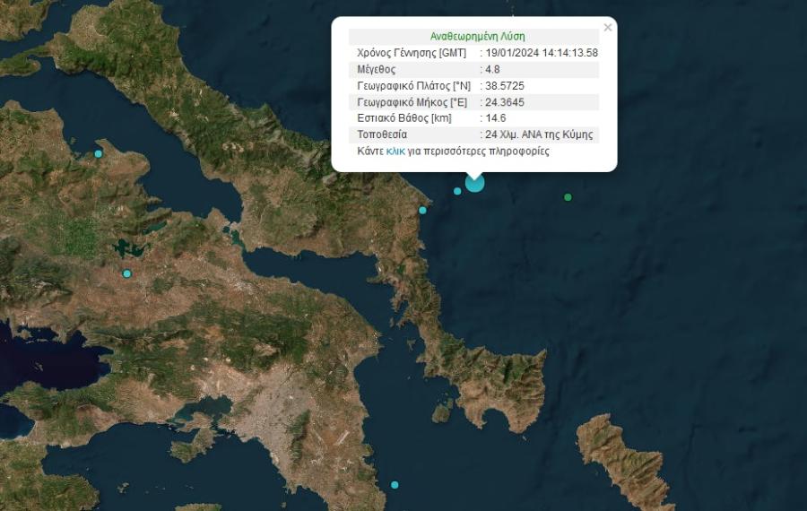 Χάρτης με σεισμό