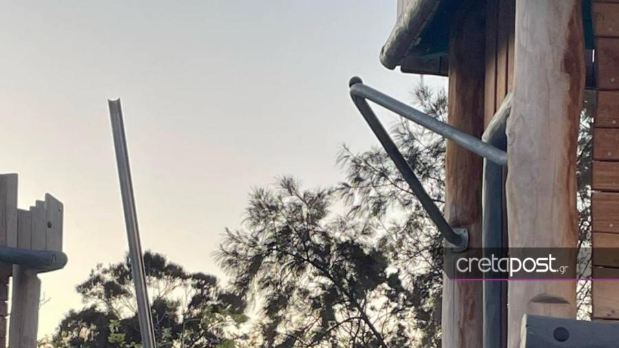 Σίδερο που βγαίνει από ξύλινο πύργο από τον οποίο έπεσε το 6χρονο κορίτσι