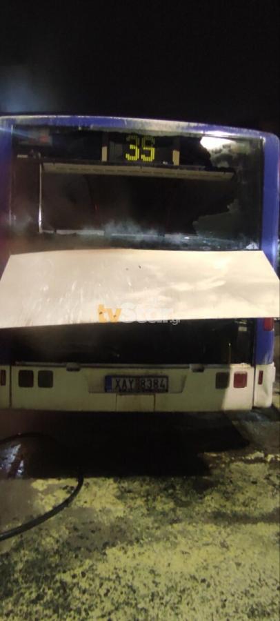 Φωτιά σε λεωφορείο του ΚΤΕΛ στην Χαλκίδα