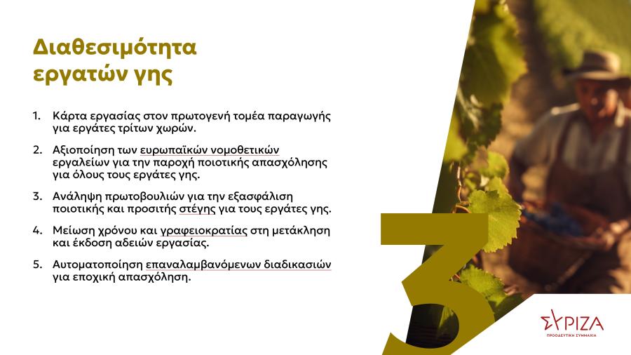 Πρόγραμμα ΣΥΡΙΖΑ για αγροτικό πολιτική
