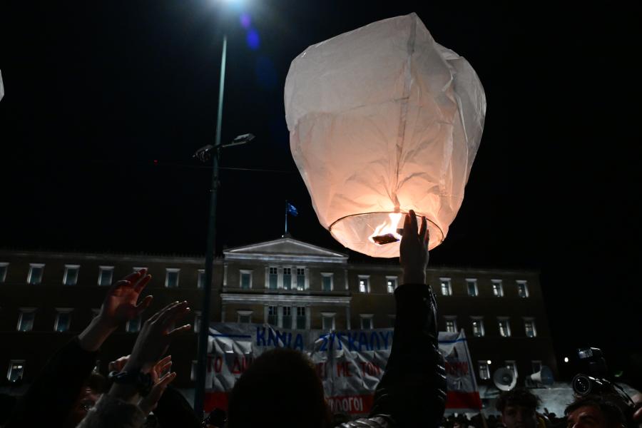 Συγκέντρωση για το έγκλημα των Τεμπών στο Σύνταγμα