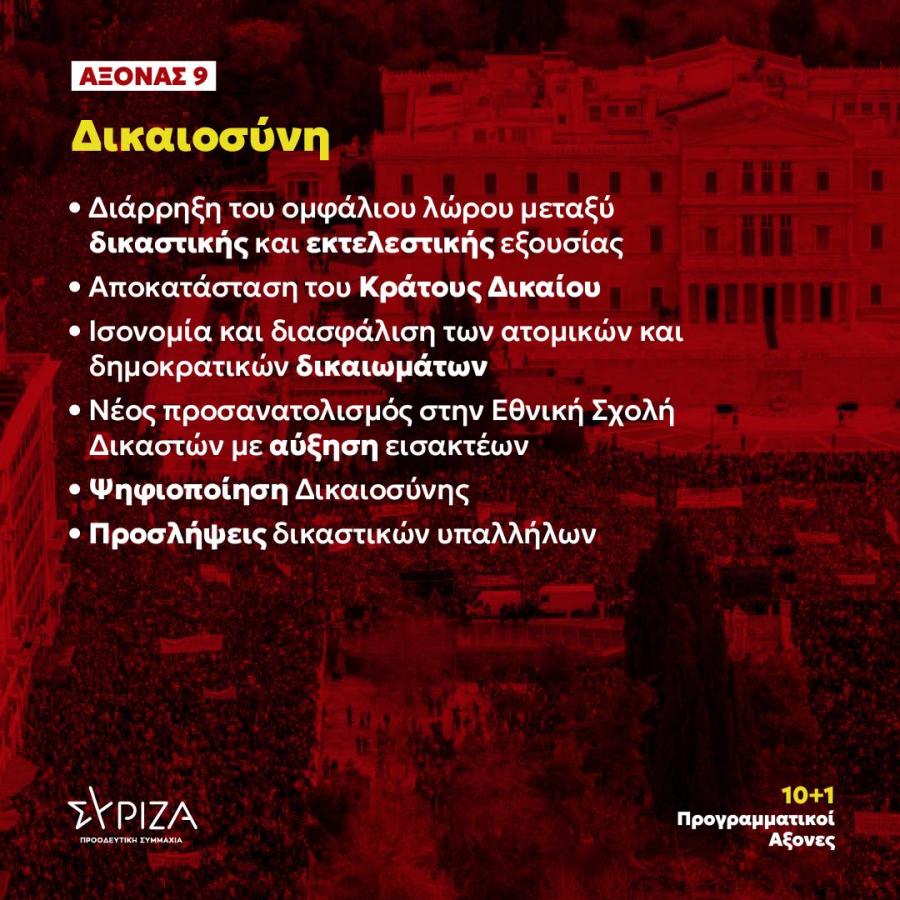 10+1 προγραμματικοί άξονες για το διάλογο των προοδευτικών δυνάμεων - Δικαιοσύνη