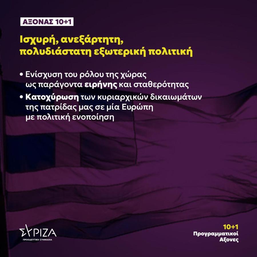 10+1 προγραμματικοί άξονες για το διάλογο των προοδευτικών δυνάμεων - Εξωτερική πολιτική