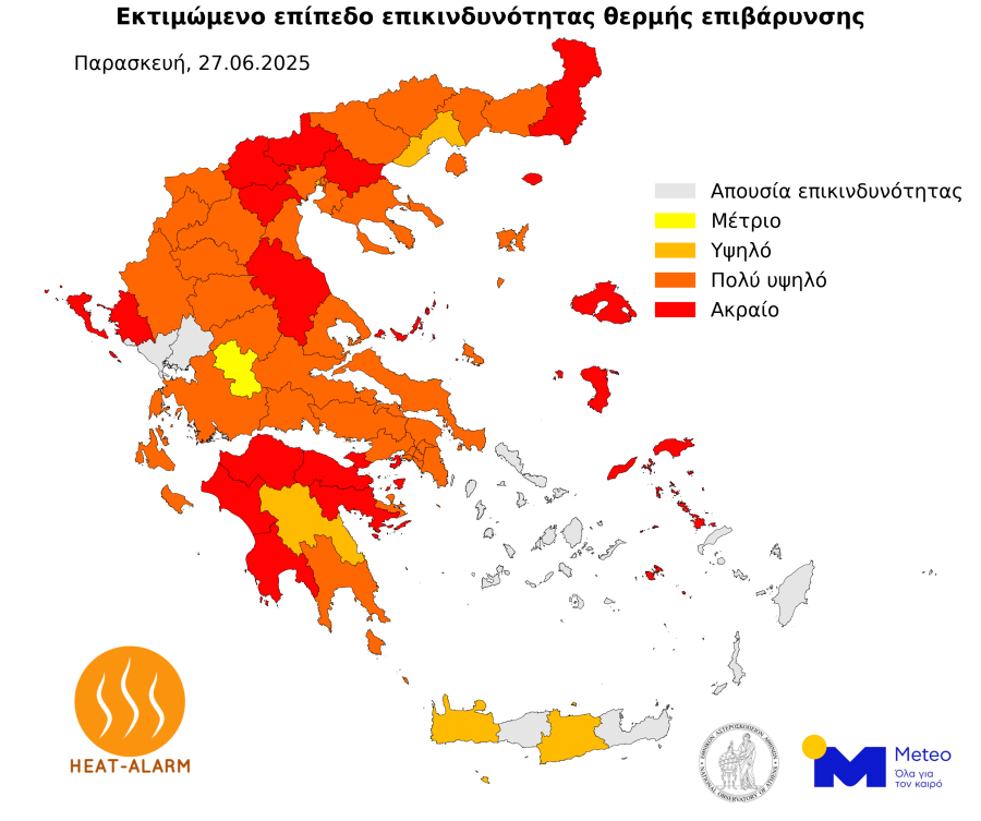 Χάρτης με καύσωνα