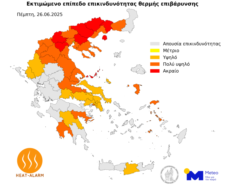 Χάρτης με καύσωνα