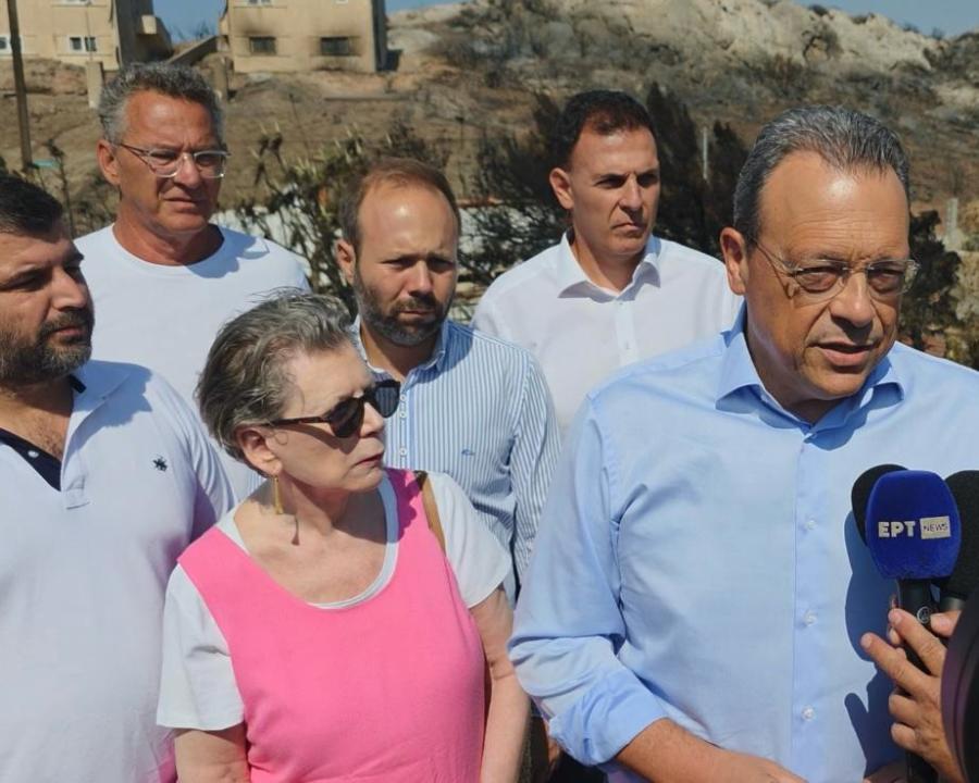 Επίσκεψη Φάμελλου στις πυρόπληκτες περιοχές της Αττικής