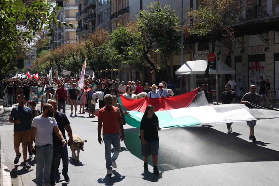 Συγκέντρωση αλληλεγγύης για την Παλαιστίνη στην Θεσσαλονίκη