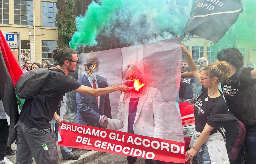 ΔΙΑΔΗΛΩΣΗ ΣΤΗΝ ΙΤΑΛΙΑ ΚΑΤΑ ΤΟΥ ΠΟΛΕΜΟΥ ΣΤΗ ΓΑΖΑ