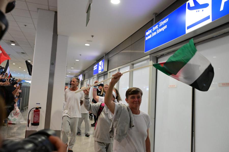 Άφιξη ελληνικής αποστολής του Global Sumud Flotilla στην Αθήνα