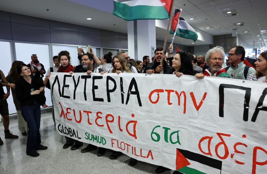 Υποδοχή ελληνικής αποστολής του Global Sumud Flotilla