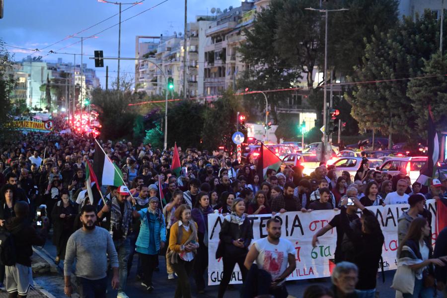 Πορεία για την Παλαιστίνη μετά την επίθεση του Ισραήλ στον Global Sumud Flotilla