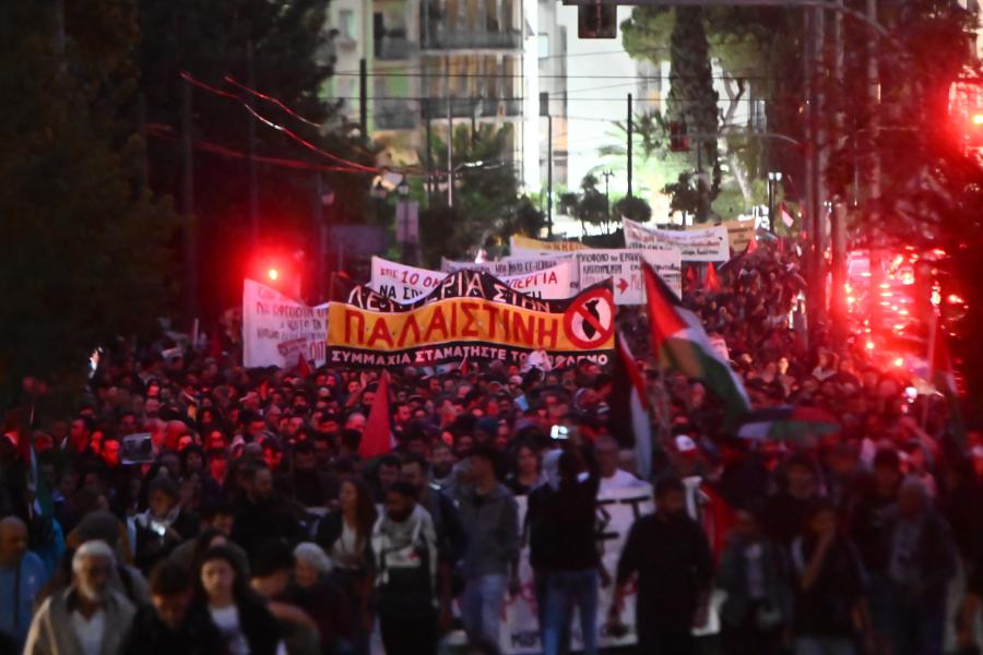 Πορεία για την Παλαιστίνη μετά την επίθεση του Ισραήλ στον Global Sumud Flotilla