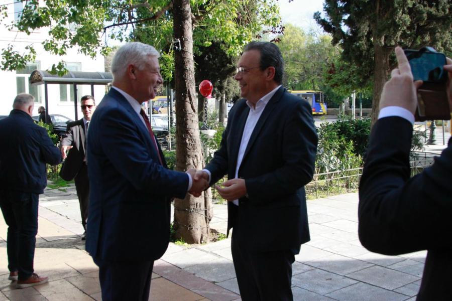 Συνάντηση του Προέδρου του ΣΥΡΙΖΑ-ΠΣ, Σωκράτη Φάμελλου, με τον Πρόεδρο της Βουλής των Αντιπροσώπων του Λουξεμβούργου, Claude Wiseler