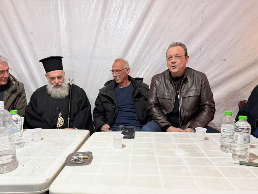 Επίσκεψη του προέδρου του ΣΥΡΙΖΑ-ΠΣ, Σωκράτη Φάμελλου στο αγροτικό μπλόκο στον Ε65