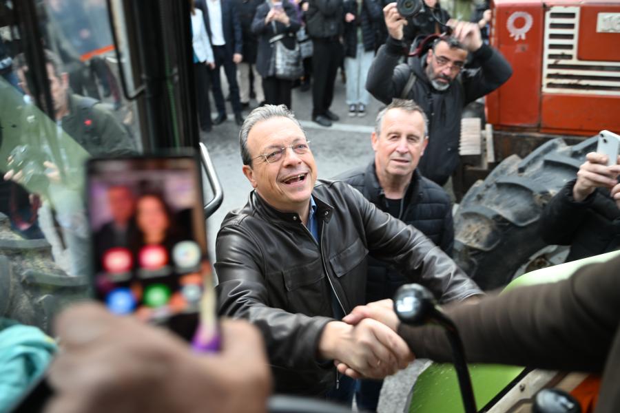 Ο Σωκράτης Φάμελλος στο αγροτικό συλλαλητήριο στο Σύνταγμα