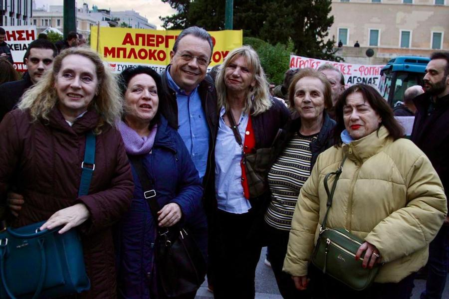 Ο Φάμελλος στο αγροτικό συλλαλητήριο στο Σύνταγμα