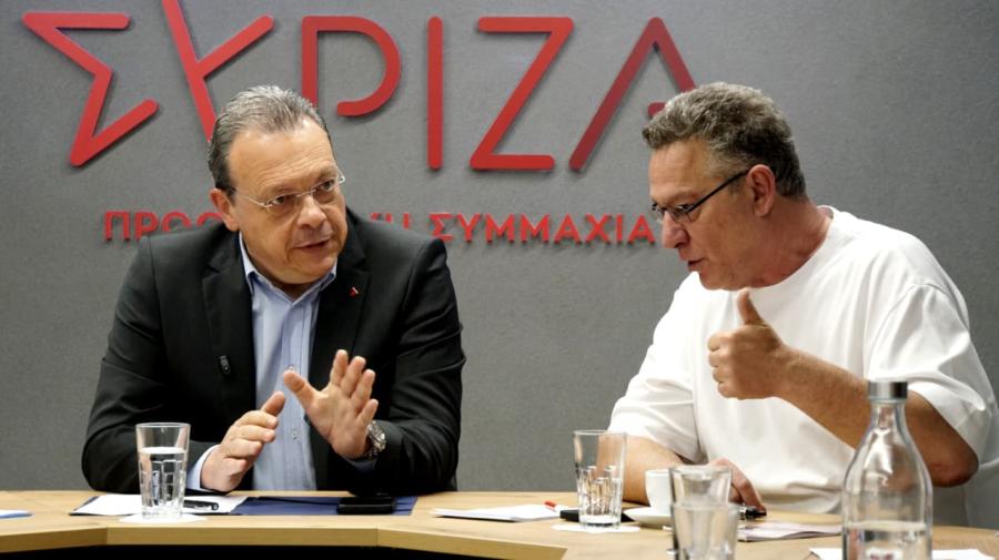 Συνάντηση του προέδρου του ΣΥΡΙΖΑ-ΠΣ, Σωκράτη Φάμελλου με τον αντιπρόεδρο της LEFT Κώστα Αρβανίτη και τους ευρωβουλευτές και μέλη της επιτροπής LIBE Estrella Galán και Fernando Barrena