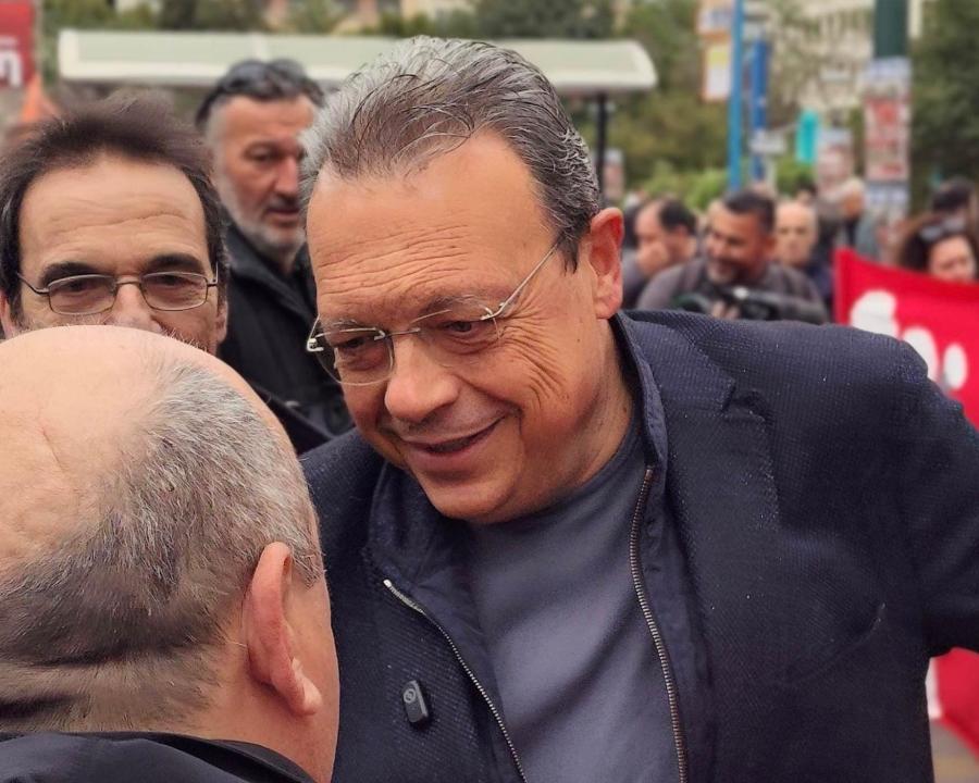 Ο Σωκράτης Φάμελλος στην συγκέντρωση και πορεία για την Εργατική Πρωτομαγιά 2026