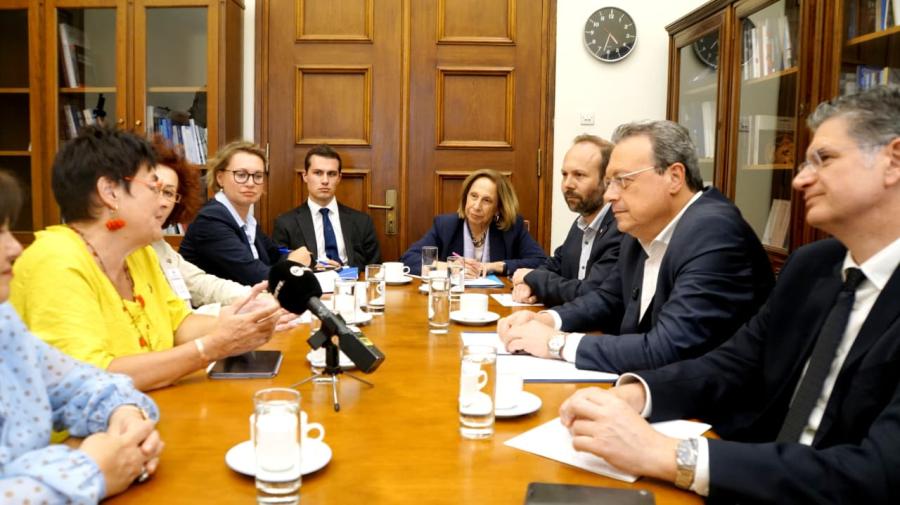 Συνάντηση του προέδρου του ΣΥΡΙΖΑ-ΠΣ, Σωκράτη Φάμελλου με την πρόεδρο της Κοινοβουλευτικής Συνέλευσης του Συμβουλίου της Ευρώπης, Πέτρα Μπάιρ