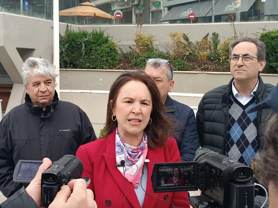 Η Καλλιόπη Βέττα στην συγκέντρωση για τον εορτασμό της Εργατικής Πρωτομαγιάς στην Κοζάνη