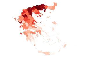 κατανομή θανάτων ανά περιφέρεια