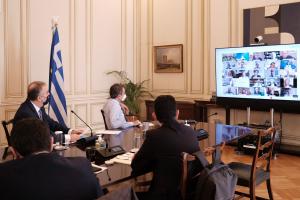 Μητσοτάκης σε τηλεδιάσκεψη της ΚΟ της ΝΔ