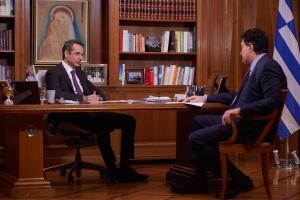 Ο Κυριάκος Μητσοτάκης με τον Αλέξη Παπαχελά