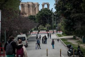 Στιγμιότυπο από την Αθήνα εν μέσω lockdown