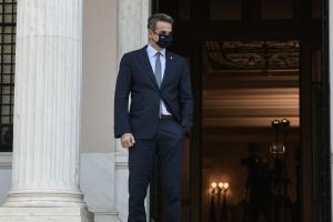 Ο Κυριάκος Μητσοτάκης στο Μαξίμου