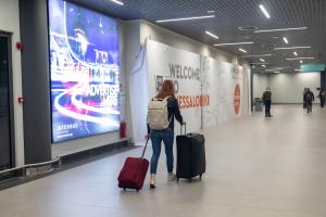Αεροδρόμιο ταξιδιώτης τουρίστας