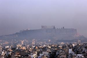 Καπνός πυρκαγιά Ακρόπολη αέρας