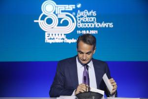Ο Κυριάκος Μητσοτάκης στη συνέντευξη της ΔΕΘ
