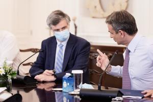 Άκης Σκέρτσος, Σωτήρης Τσιόδρας και Κυριάκος Μητσοτάκης